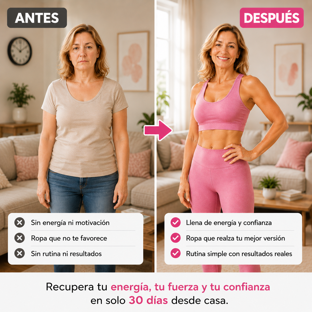 Mujer Activa™ | Recupera tu energía, tu fuerza y tu confianza en solo 30 días.