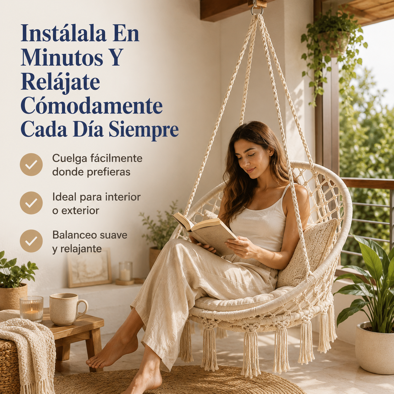 Silla Hamaca de Macramé Resistencia