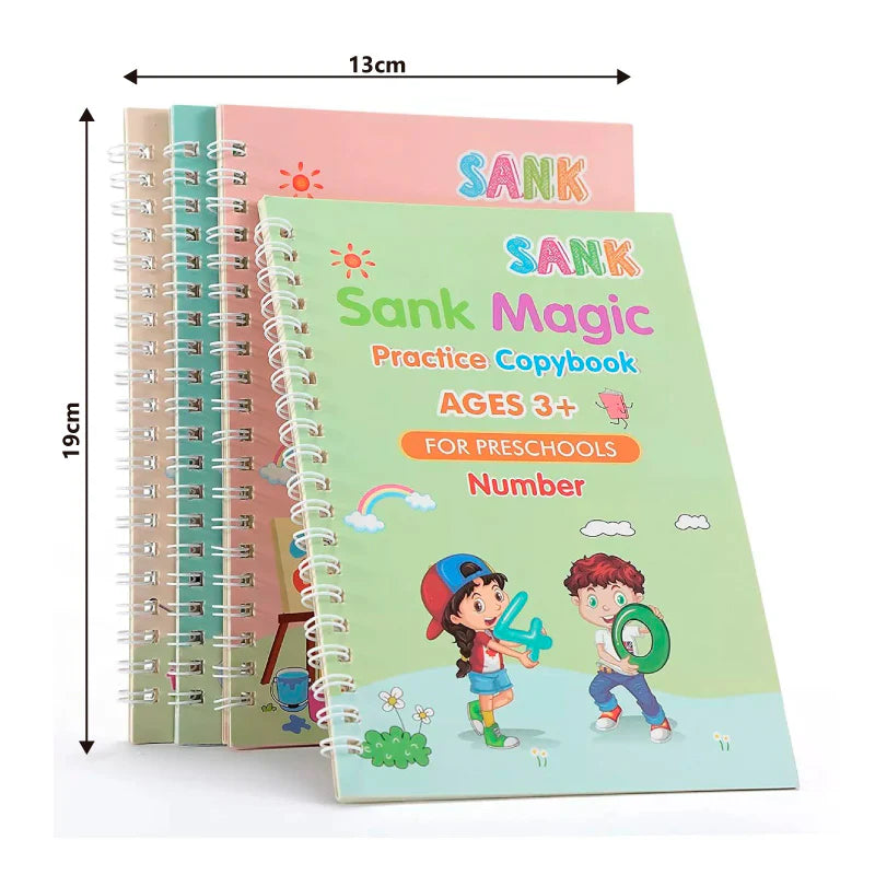 SankMagic™: KIT X 4 LIBROS DE CALIGRAFÍA TINTA MÁGICA REUTILIZABLE