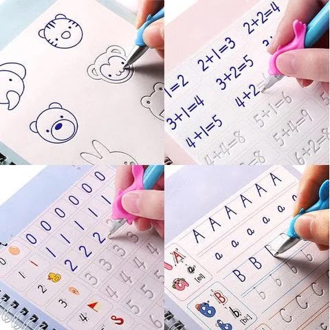 SankMagic™: KIT X 4 LIBROS DE CALIGRAFÍA TINTA MÁGICA REUTILIZABLE